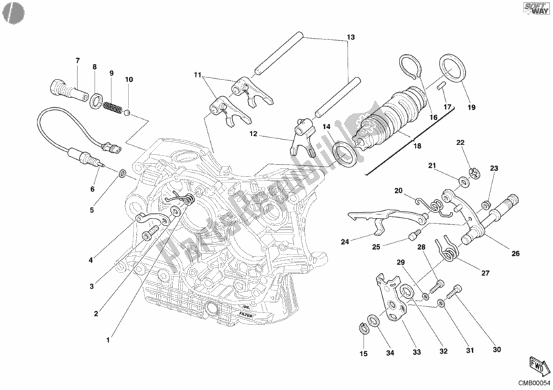Wszystkie części do Mechanizm Zmiany Biegów Ducati Superbike 749 R 2006